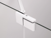 Ronal Sanswiss drzwi wahadłowe jednoczęściowe z elementem stałym w linii 60-140x0-200 cm, szkło przezroczyste, profile WHITE LINE biały mat CA13DSM10907